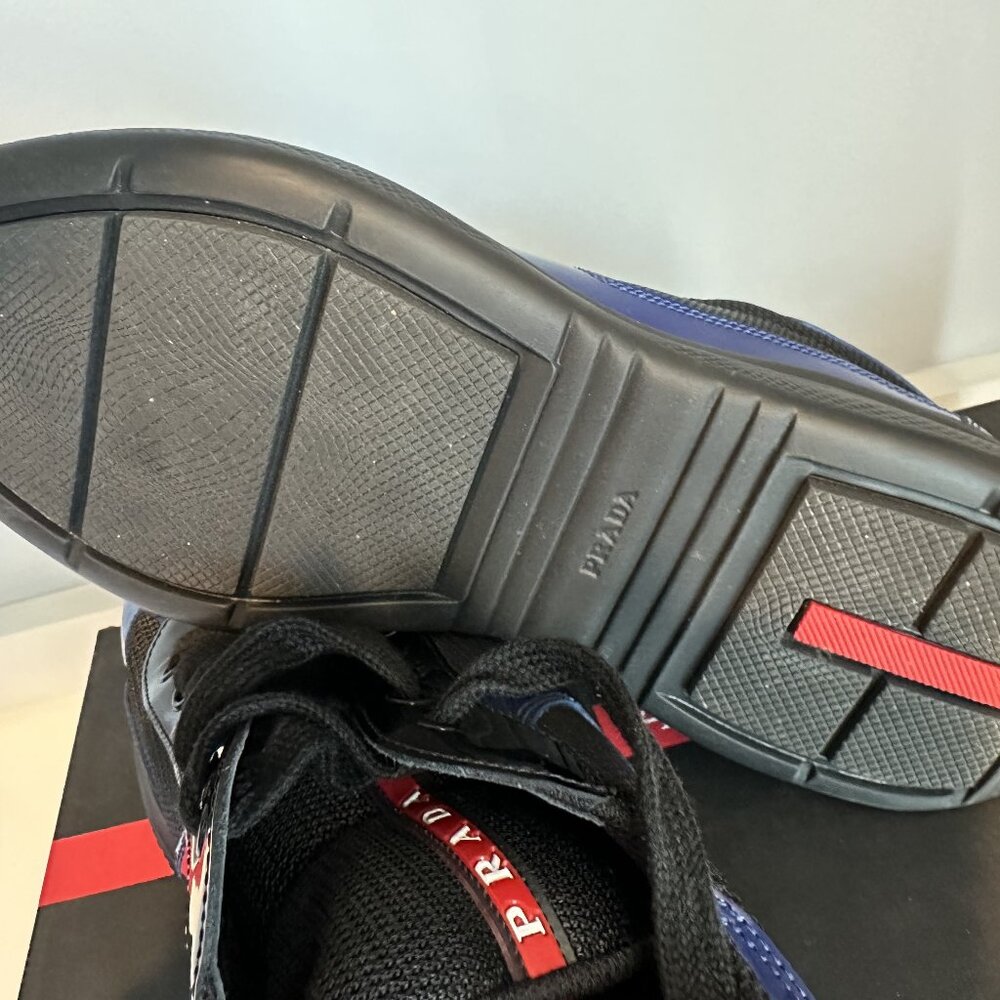 Blue and Black Prada Sneakers Size 8.5 Men - Picture 3 of 4